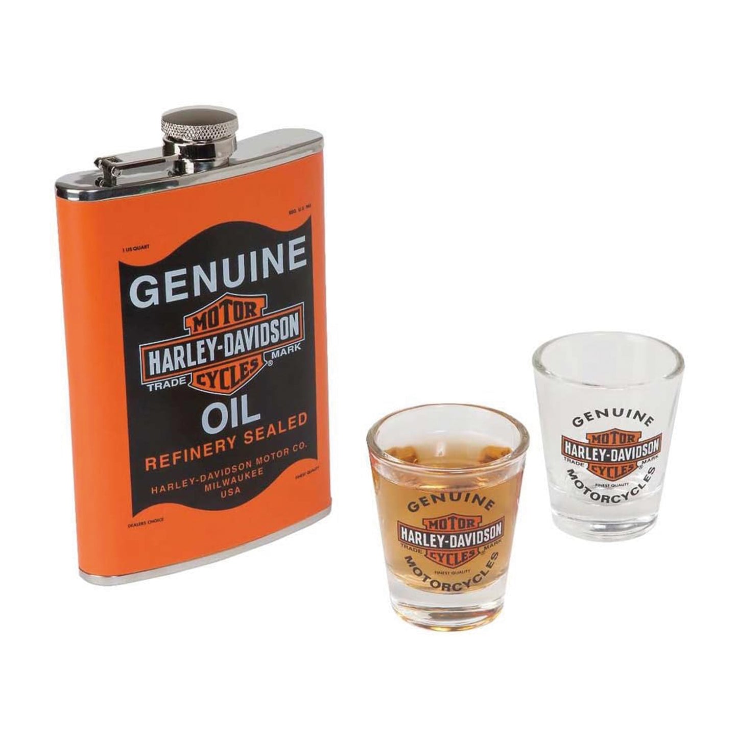 Harley-Davidson Flachmann Set mit Gläser