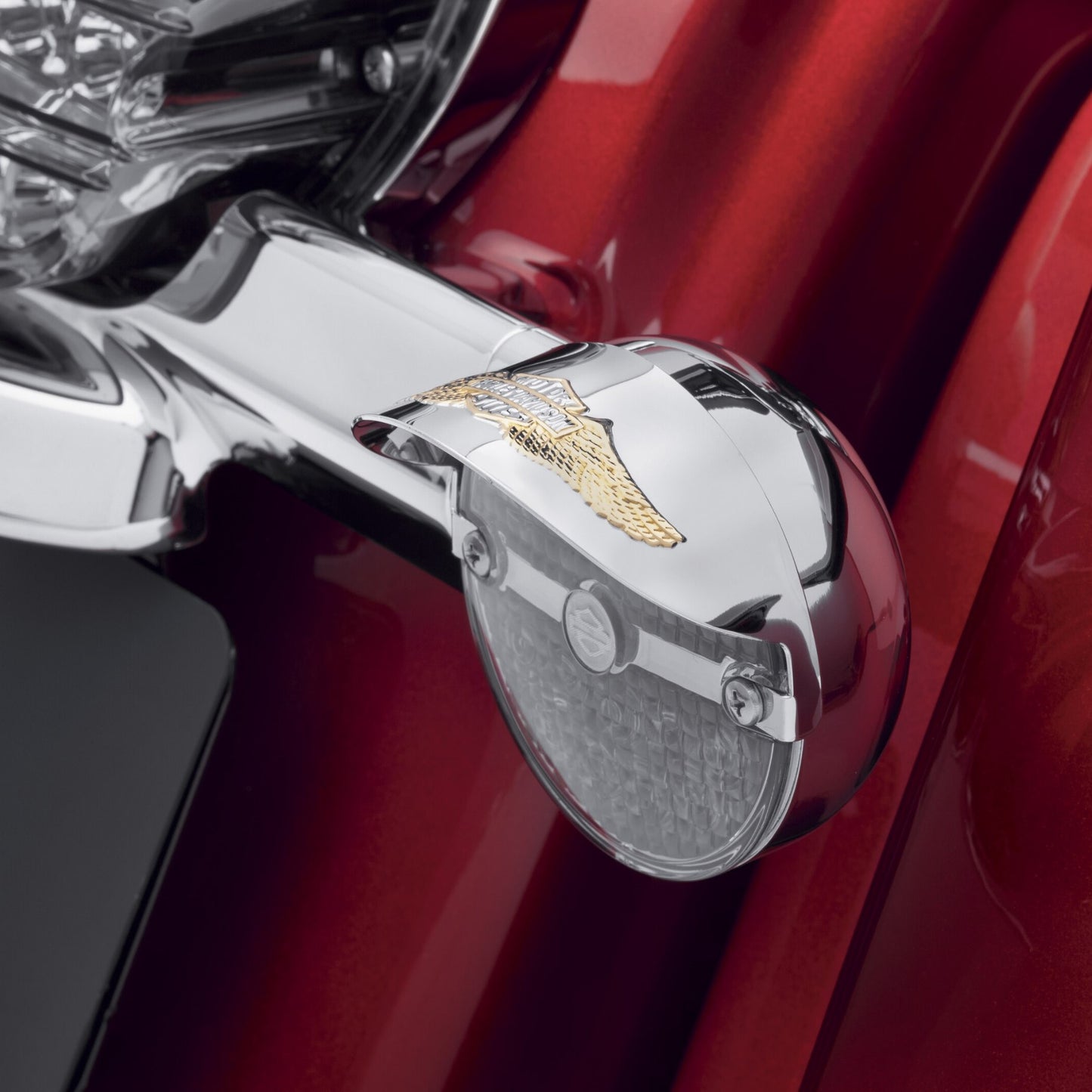 Harley-Davidson Eagle Wing Blinkerschirm für Blinker mit flachem Glas